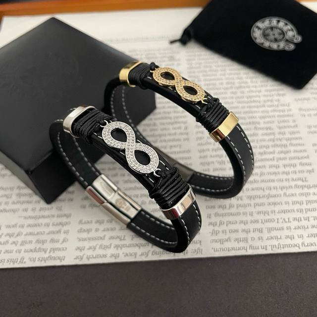 New counter quality Chrome Hearts classic 8-shaped diamond bracelet with concave
