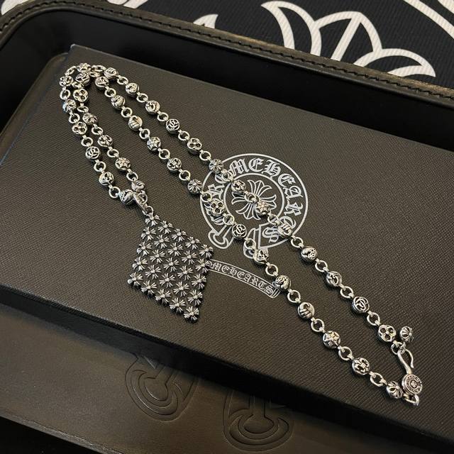 New counter quality Chrome Hearts classic retro multi-element necklace honeycomb