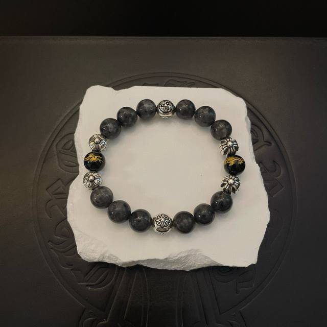 New counter quality Chrome Hearts classic natural rock gray * Retro multi-elemen