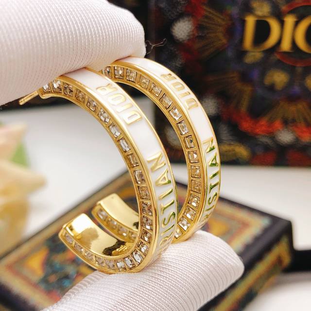 No. Ded0665 Dio* Latest square diamond white earrings ear hooks consistent Zp br