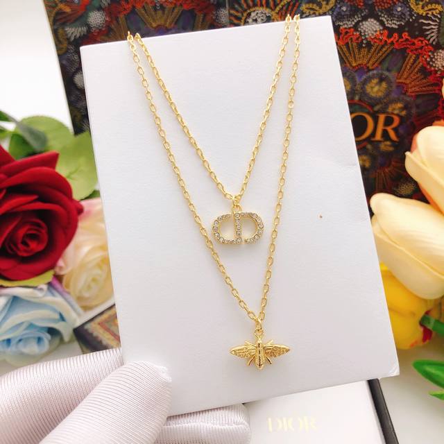 No. Dxl0271 Today's new double-layer necklace 25-year new gold full diamond CD b