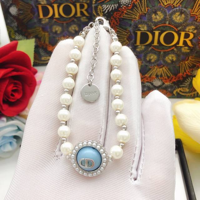 No. Dsl0174 Dio* Latest blue pearl bracelet consistent Zp brass material