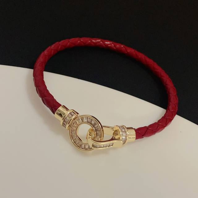 Cartier Leopard Diamond Leather Bracelet High-end Customized Version Diamond Inl