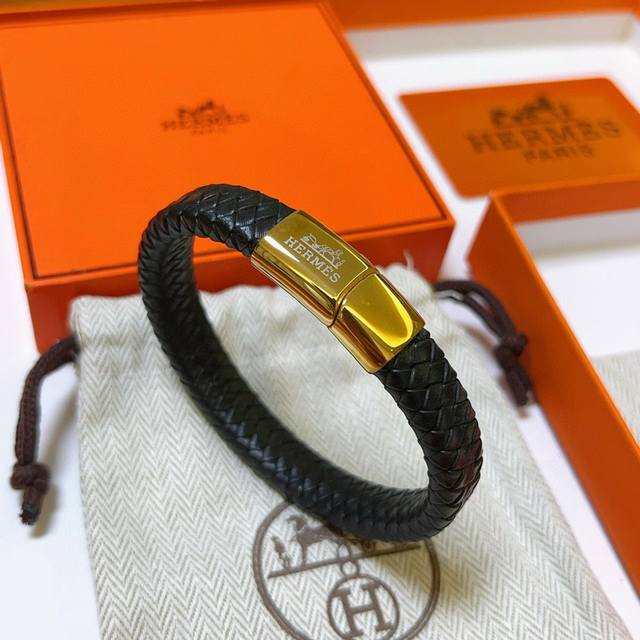 New Hermes bracelet braided bracelet thickened platinum version. High-end precis
