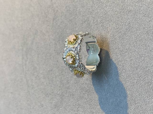 V gold version Seiko Buccellati pink gemstone daisy ring 678 size