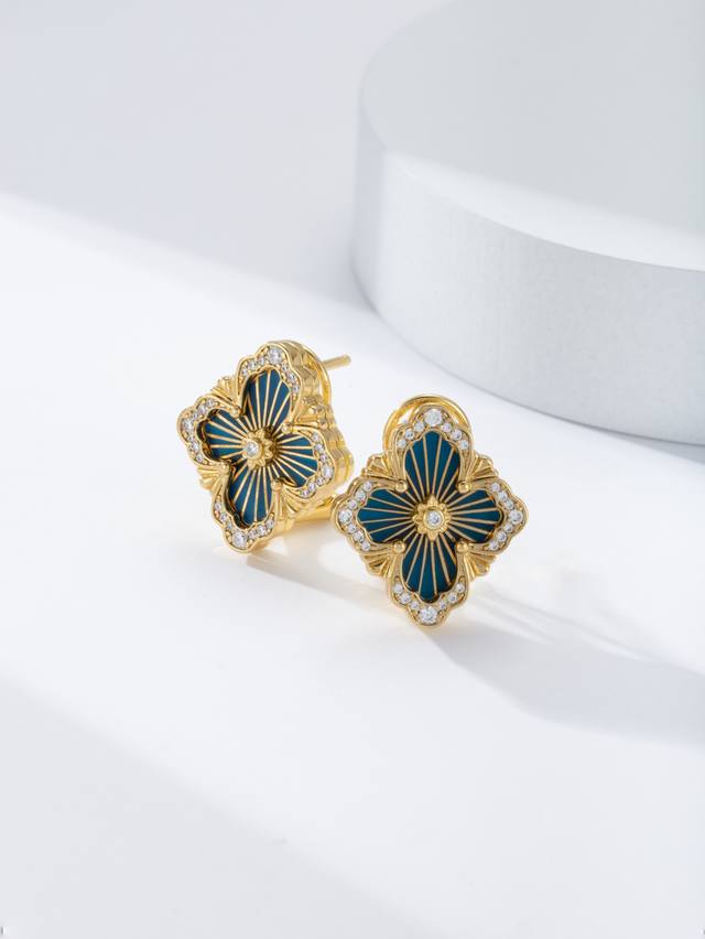 Large Earrings Retro Flower Opera Tulle Button Earrings, as the world's wealth i