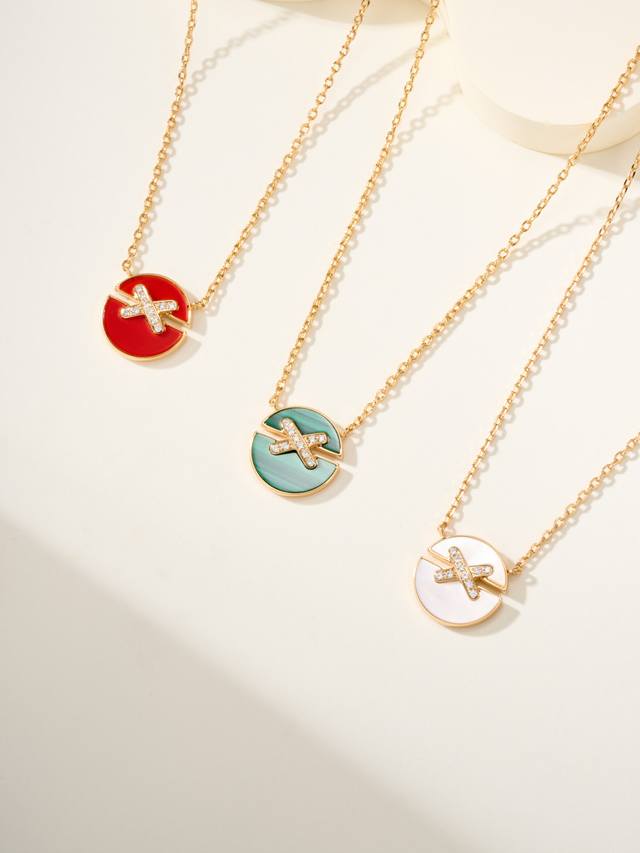 Offer price, green, other colors Shangmei round edge small Liens necklace Natura