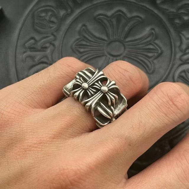 P Counter quality Chrome Hearts Chrome Hearts classic retro cross tomb ring with
