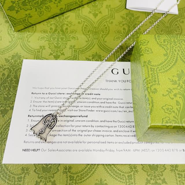 Pgucci Gucci hot-selling double G tag necklace neck chain European and American