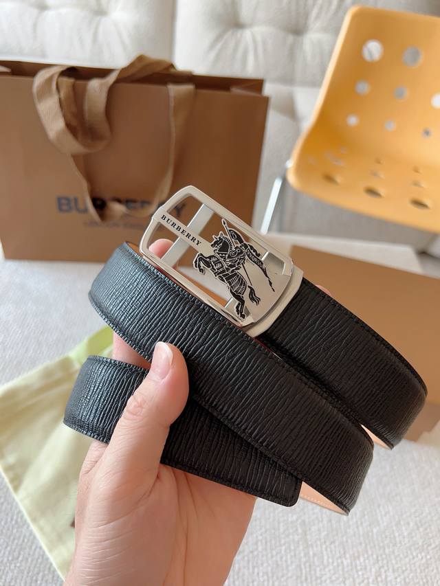 BURBERRY, private custom smooth automatic buckle series original leather with st