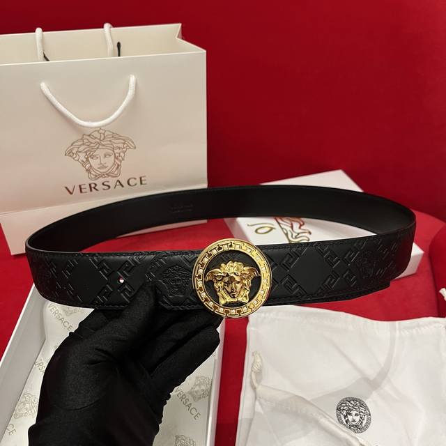 Versace Versace Medusa belt beauty head diamond buckle double-sided DDD