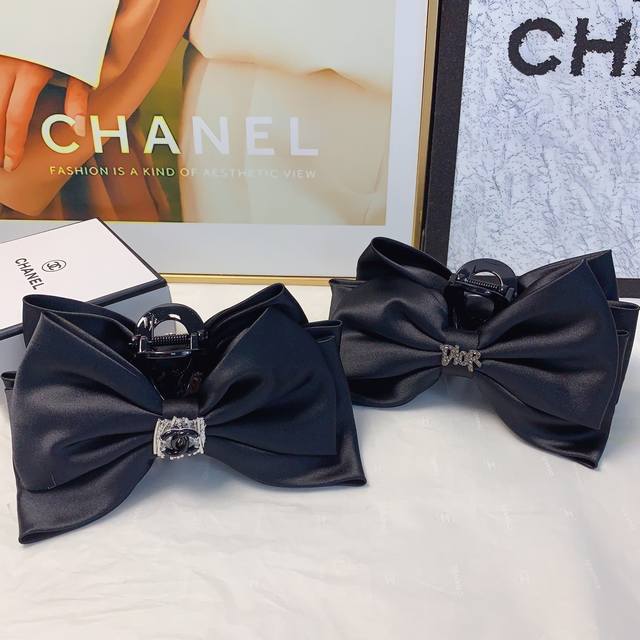 Chanel Xiaoxiang Dior Dior hairpin Satin bow clip temperament versatile daily ex