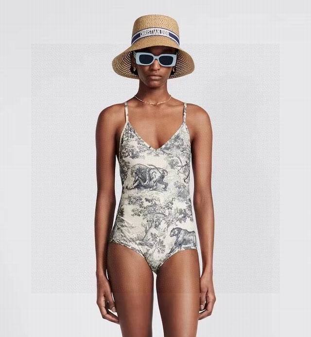 Dio* New D-style classic animal jungle Jouy print cross backless swimsuit with c