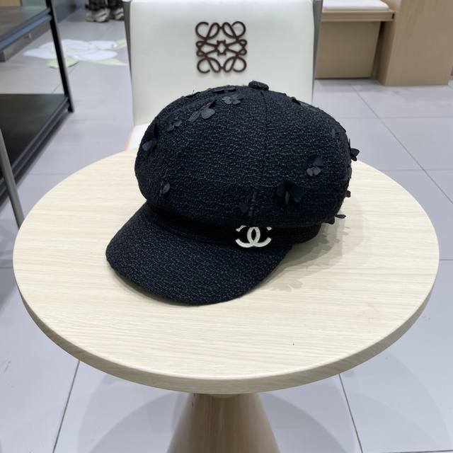 Chanel Chanel flower embroidered baseball cap for women spring and summer all-ma