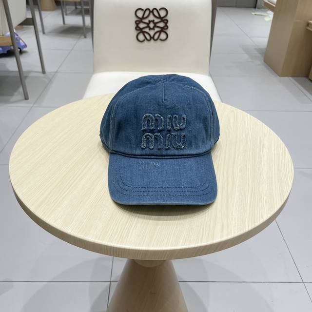 Miumiu Miu Miu new denim order model embroidered baseball cap big brand style su