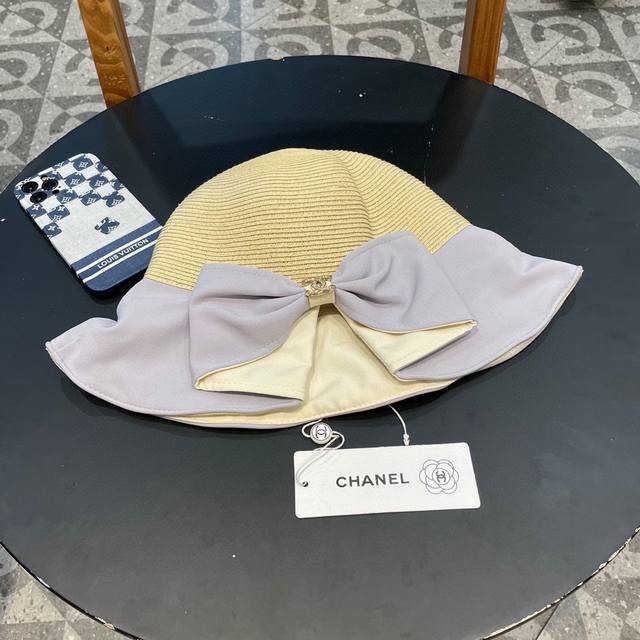 Chanel Chanel new bow stitching fisherman hat female summer face cover sun prote