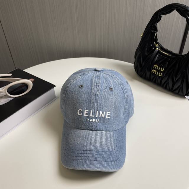 Celine's new denim baseball cap with dust bag is a must-have for going out, so g