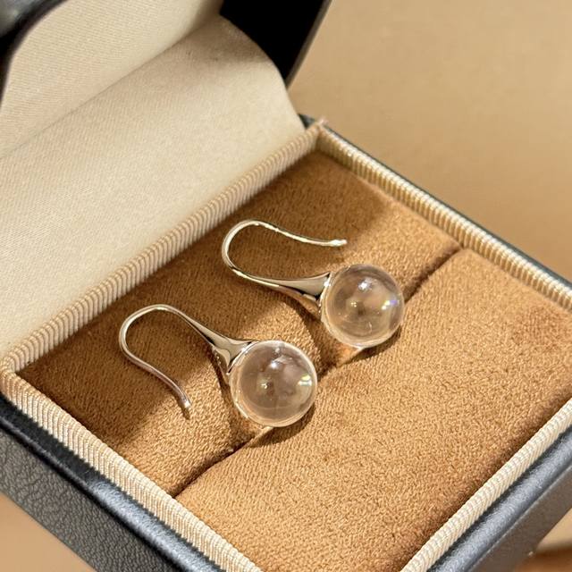 A6331 New style water foam jade bulb earrings by independent designer. Graceful