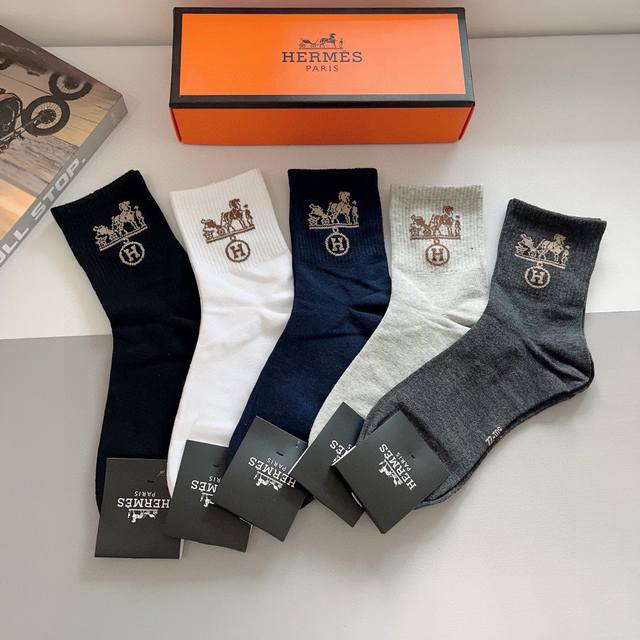 comes with packaging, 5 pairs in a box Hermes high-end version of the middle tu