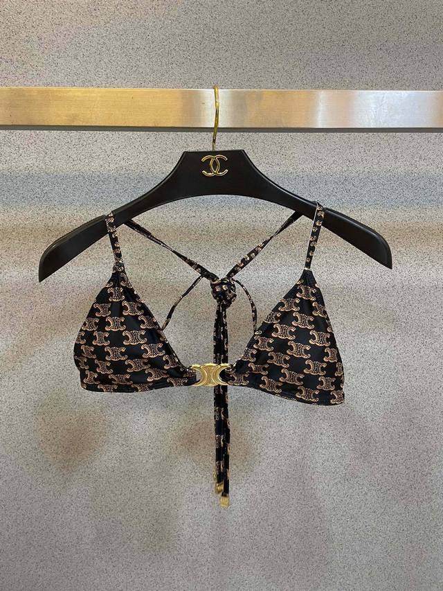 Celine counter new style old flower series bikini halter neck elegant temperamen
