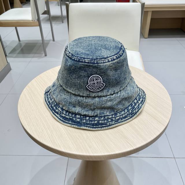 Moncler 2025 new denim bucket hat, classic and popular style, excellent quality,