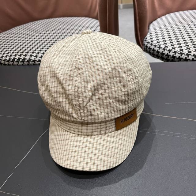 BURBERRY 2025 new Korean plaid beret literary style Fu Ji octagonal hat face sma
