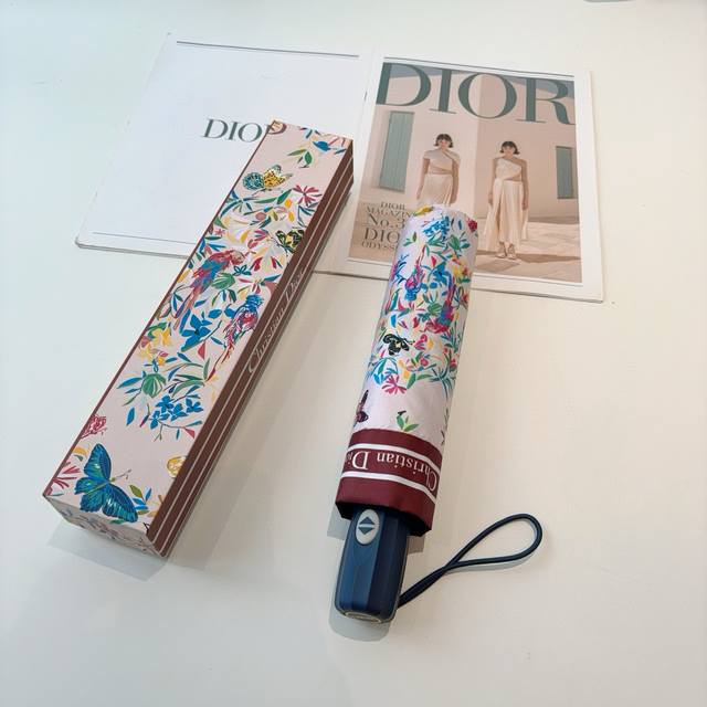 Dior Dior tri-fold automatic folding umbrella, fashionable, original OEM quality