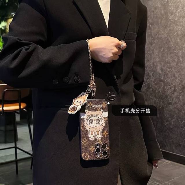leather rope chain pull cloth pendant set with packaging mobile phone case mobil