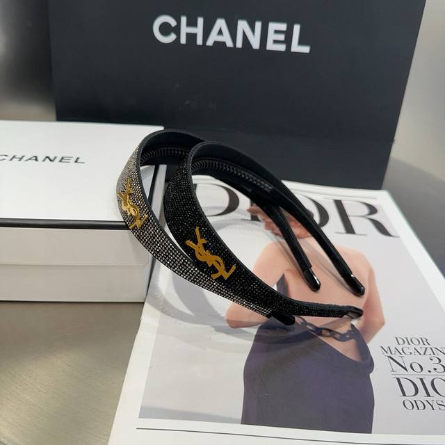 with packaging boxYsl Saint Laurent's new full diamond headband, retro temperam