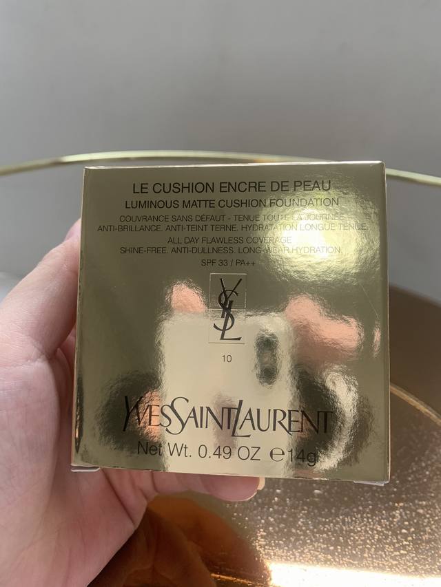 High-end quality Saint Laurent black leather air cushion 14G! Color number: B10