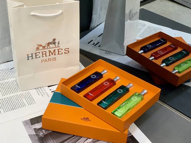 Counter quality Hermes medium sample cologne perfume four-piece gift box set 15