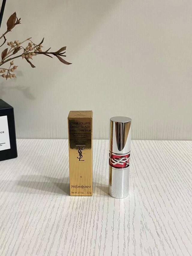 High-end quality Yves Saint Laurent silver round tube lipstick! Color number: 0