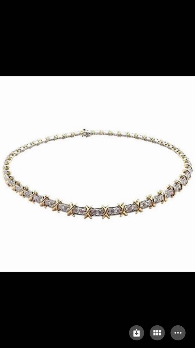 Tiffany Schlumberger series Tiffany cross necklace full diamond necklace Choker