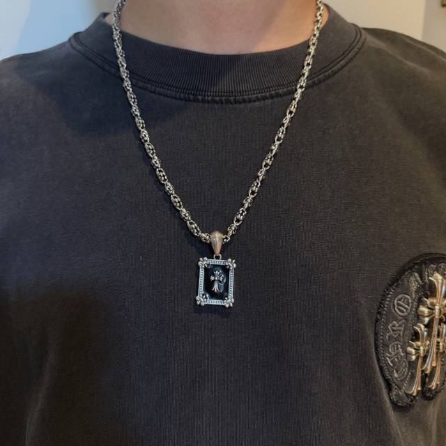New counter quality Chrome Hearts Chrome Hearts Scout Flower Necklace Square Cr