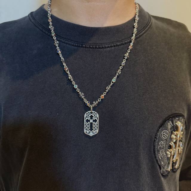 New counter quality Chrome Hearts Chrome Hearts classic retro colored diamond n