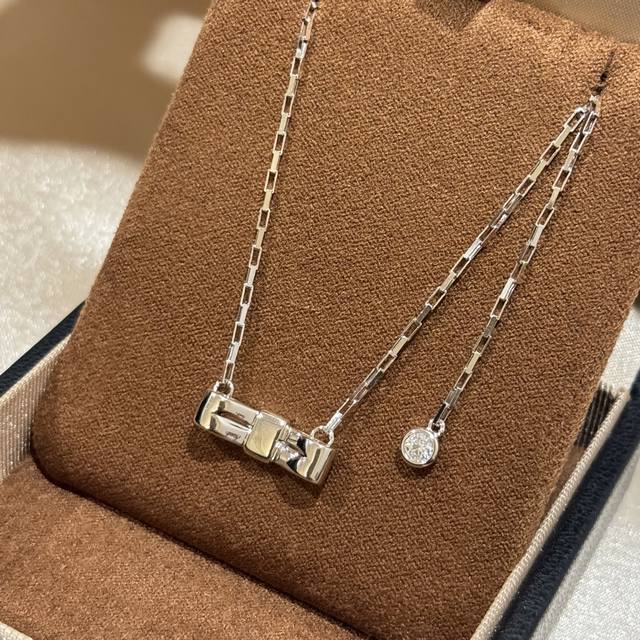A6341 Popular Chanel style fresh bow glossy necklace Prada new high-end custom S
