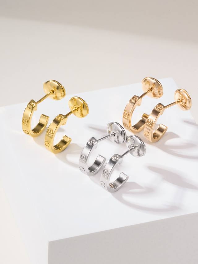 Classic Love screw earrings, narrow version, suitable for both men and women. L