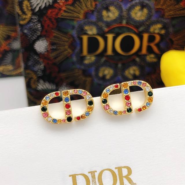 No.Ded0188 Dior Cd earrings mini colored diamonds DDD