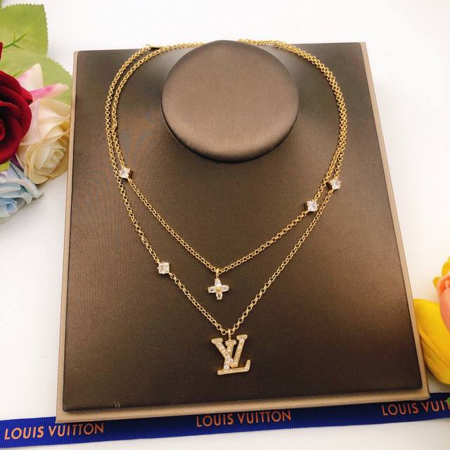 No.Lxl0115 Lv*Latest double-layer necklace consistent Zp brass material DDD