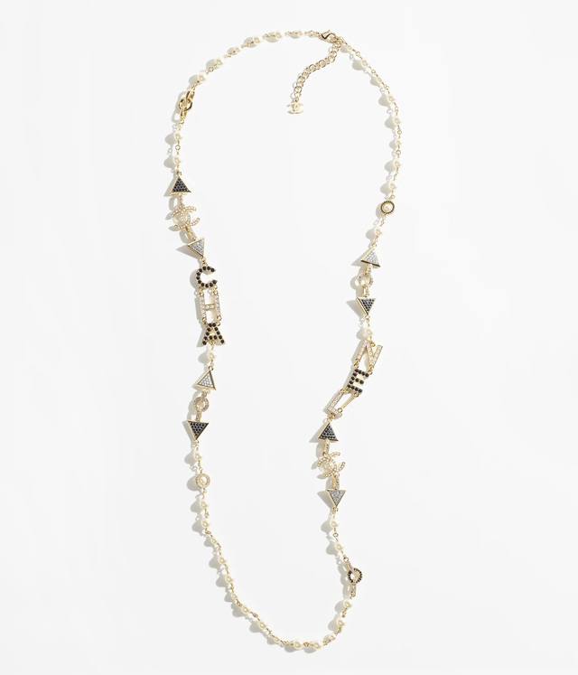 Classic works in stock Chanel sweater chain small fragrance pearl letter long ch