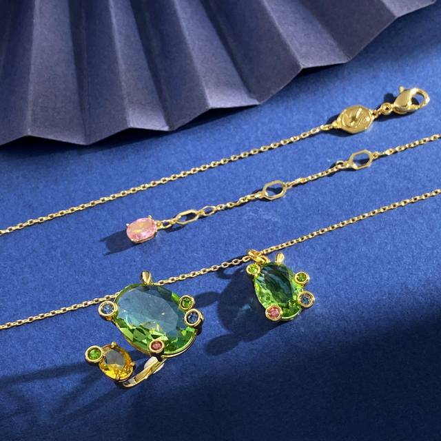 Ring Necklace Swarovski Ldyllia series brilliant and colorful dopamine sweet an