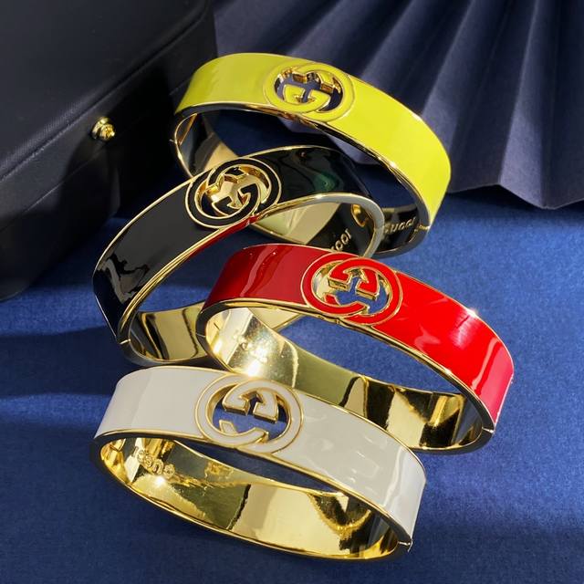 Gucci European and American fashion high-end enamel dripping double G letter ele