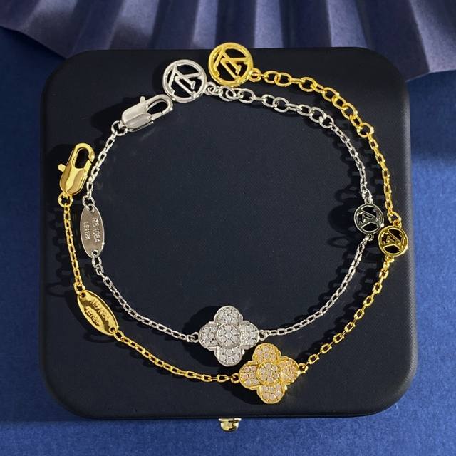 Lv Louis Vuitton new fashion all-match classic full diamond four-leaf clover bra