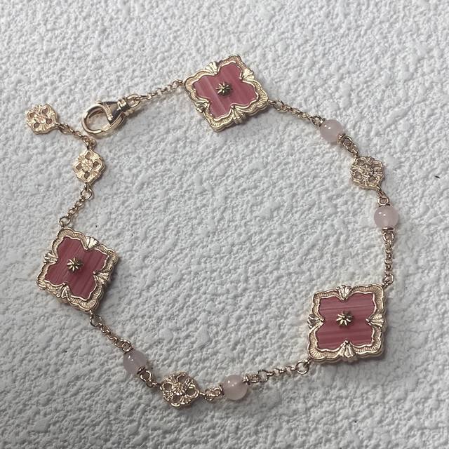 Buccellati Bracelet New Watermelon Pattern Three Flower Bracelet P DDD