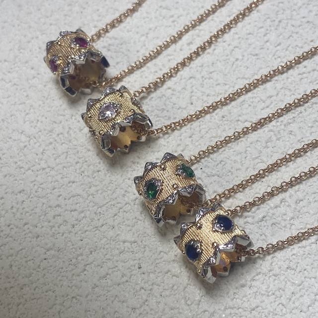 Buccellati necklace new color retro palace with diamond drawing small waist nec