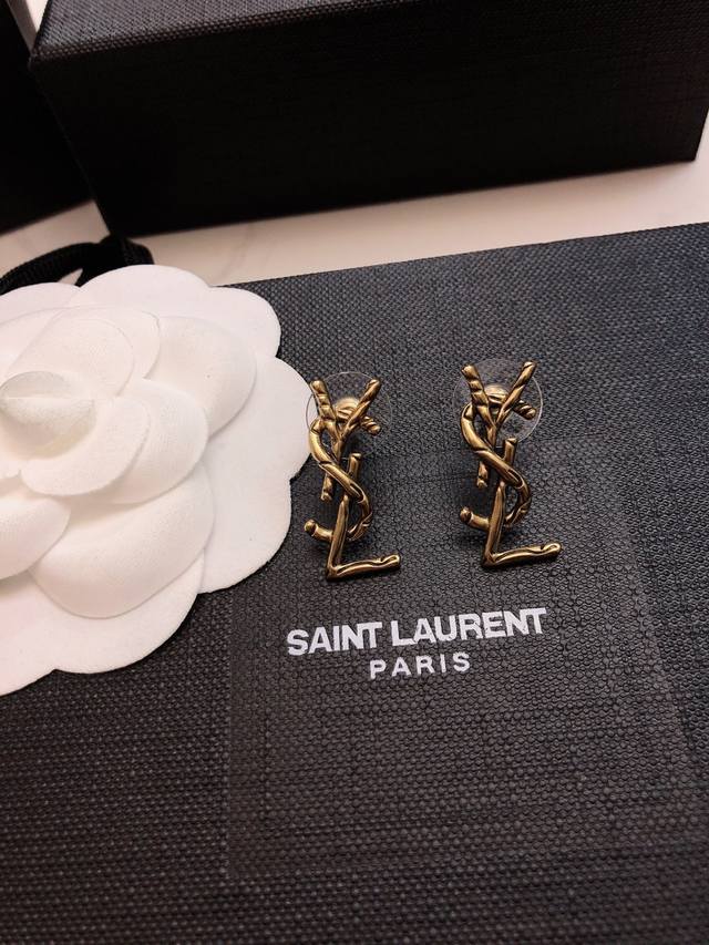 Saint Laurent Call Me classic cool letter earrings are super finely crafted and