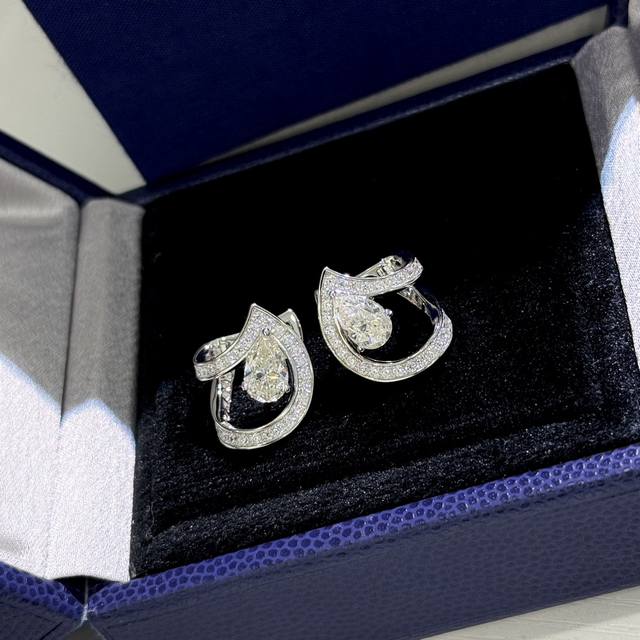 Chaumet Queen Josephine Series Egret Crown Water Drop Earrings High-end Custom O