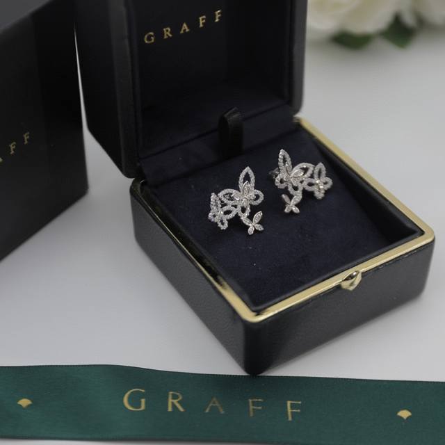 Graff Seiko version Top brand Graff Crystal Diamond Butterfly Earrings High-end