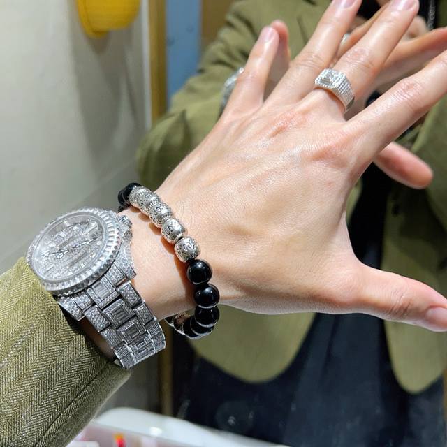 Gucci bracelets for men and women, the latest natural black agate bracelets, hi