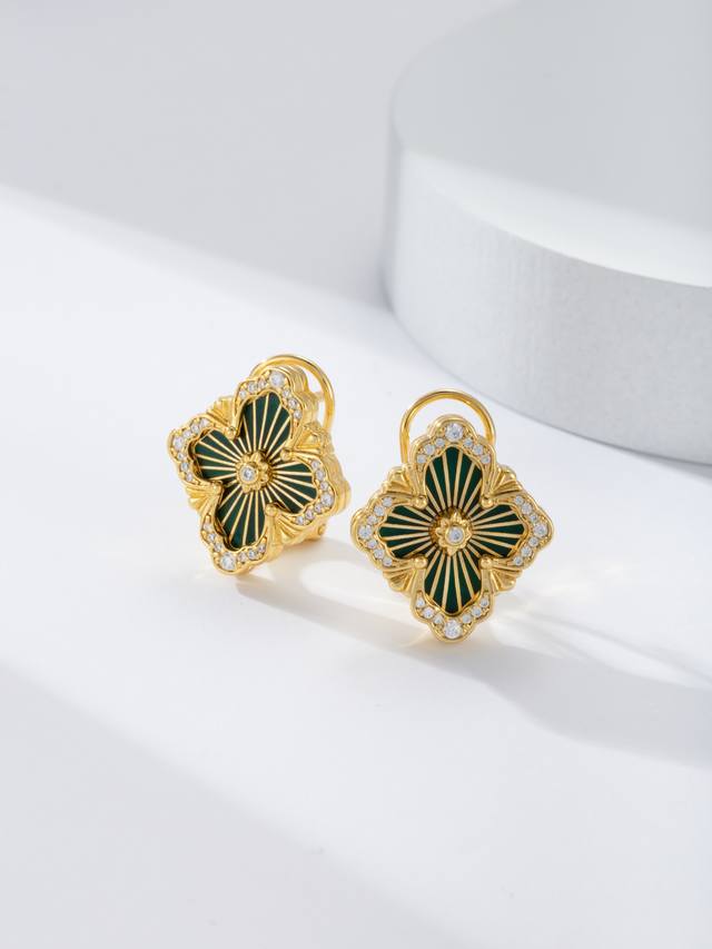Large Earrings Retro Flower Opera Tulle Button Earrings, as the wealth of the j